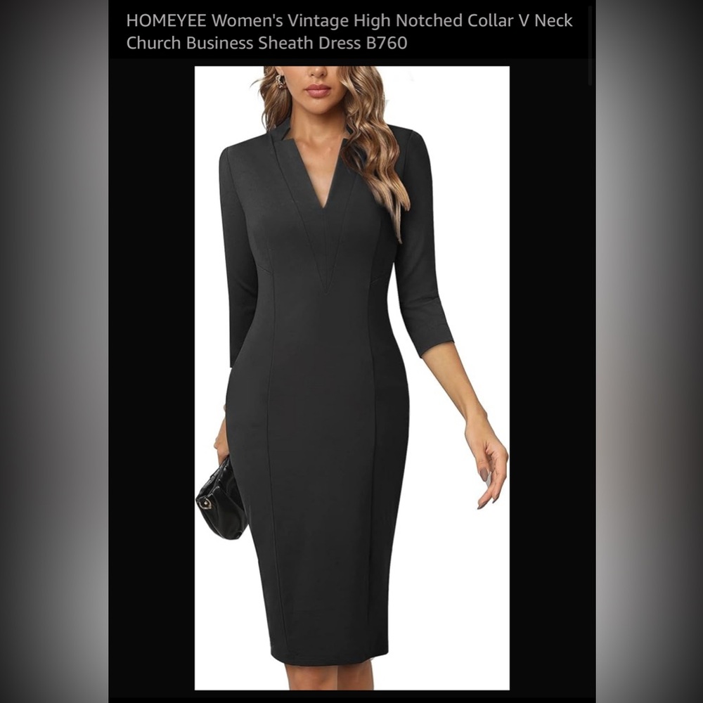 Elegant Black V-Neck Dress